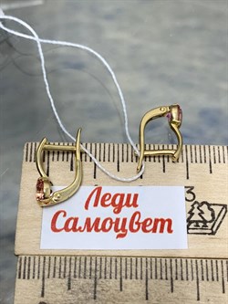 *Серьги Розовый Топаз цв Лимонное арт. 20330736-630 вес 2,23 г - фото 186081 *Серьги Розовый Топаз цв Лимонное арт. 20330736-630 вес 2,23 г - фото 186081