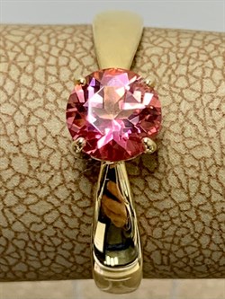 *Кольцо р.18 Розовый Топаз цв Лимонное арт. 10310097-730 вес 2,14 г - фото 186089