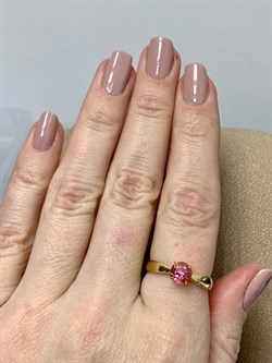 *Кольцо р.18 Розовый Топаз цв Лимонное арт. 10310097-730 вес 2,14 г - фото 186092