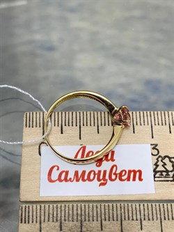 *Кольцо р.18 Розовый Топаз цв Лимонное арт. 10310097-730 вес 2,14 г - фото 186095