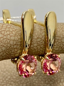 *Серьги Розовый Топаз цв Лимонное арт. 20330097-365 вес 2,76 г - фото 186097 *Серьги Розовый Топаз цв Лимонное арт. 20330097-365 вес 2,76 г - фото 186097