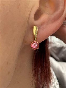 *Серьги Розовый Топаз цв Лимонное арт. 20330097-365 вес 2,76 г - фото 186101 *Серьги Розовый Топаз цв Лимонное арт. 20330097-365 вес 2,76 г - фото 186101