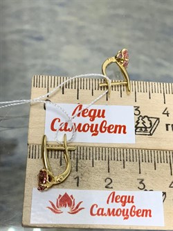 *Серьги Розовый Топаз цв Лимонное арт. 20330097-365 вес 2,76 г - фото 186102 *Серьги Розовый Топаз цв Лимонное арт. 20330097-365 вес 2,76 г - фото 186102