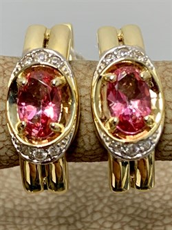 *Серьги Розовый Топаз цв Лимонное арт. 20330341-818 вес 3,51 г - фото 186119