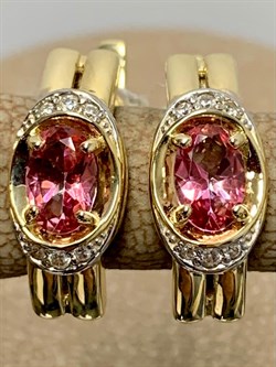 *Серьги Розовый Топаз цв Лимонное арт. 20330341-818 вес 3,51 г - фото 186122