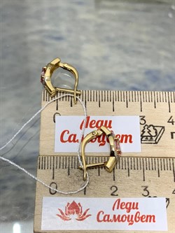 *Серьги Розовый Топаз цв Лимонное арт. 20330341-818 вес 3,51 г - фото 186124