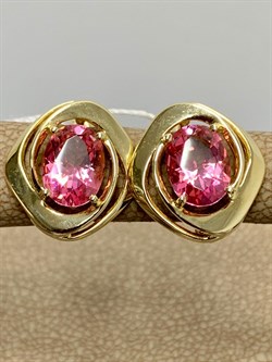 *Серьги Розовый Топаз цв Лимонное арт. 20330923-358 вес 4,16 г - фото 186127 *Серьги Розовый Топаз цв Лимонное арт. 20330923-358 вес 4,16 г - фото 186127