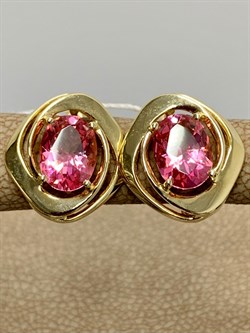 *Серьги Розовый Топаз цв Лимонное арт. 20330923-358 вес 4,16 г - фото 186128 *Серьги Розовый Топаз цв Лимонное арт. 20330923-358 вес 4,16 г - фото 186128