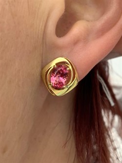 *Серьги Розовый Топаз цв Лимонное арт. 20330923-358 вес 4,16 г - фото 186130 *Серьги Розовый Топаз цв Лимонное арт. 20330923-358 вес 4,16 г - фото 186130