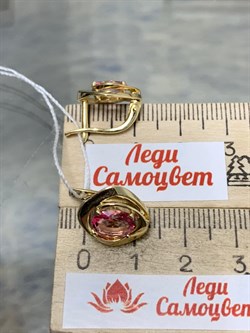 *Серьги Розовый Топаз цв Лимонное арт. 20330923-358 вес 4,16 г - фото 186133 *Серьги Розовый Топаз цв Лимонное арт. 20330923-358 вес 4,16 г - фото 186133