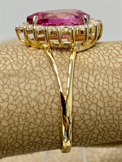 *Кольцо р.17,5 Розовый Топаз цв Лимонное арт. 10340998-650 вес 2,2 г - фото 186139