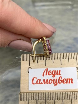 *Серьги Розовый Топаз цв Лимонное арт. 20340998-651 вес 3,9 г - фото 186151