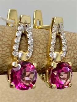 *Серьги Розовый Топаз цв Лимонное арт. 20931662-115 вес 3,18 г - фото 186194 *Серьги Розовый Топаз цв Лимонное арт. 20931662-115 вес 3,18 г - фото 186194