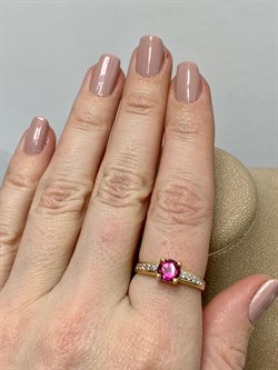 *Кольцо р.18,5 Розовый Топаз цв Лимонное арт. 10931658-098 вес 2,39 г - фото 186206 *Кольцо р.18,5 Розовый Топаз цв Лимонное арт. 10931658-098 вес 2,39 г - фото 186206