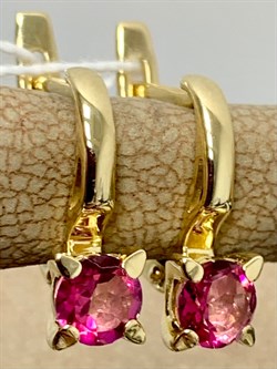 *Серьги Розовый Топаз цв Лимонное арт. 20931058-323 вес 2,96 г - фото 186211