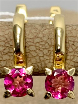 *Серьги Розовый Топаз цв Лимонное арт. 20931058-323 вес 2,96 г - фото 186213