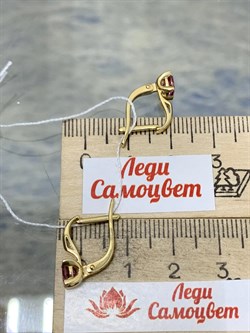 *Серьги Розовый Топаз цв Лимонное арт. 20931058-323 вес 2,96 г - фото 186215