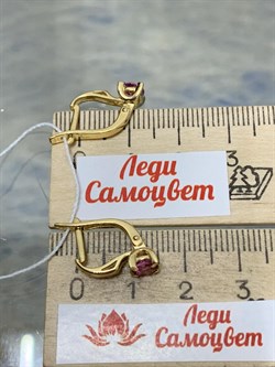 *Серьги Розовый Топаз цв Лимонное арт. 20931058-323 вес 2,96 г - фото 186216