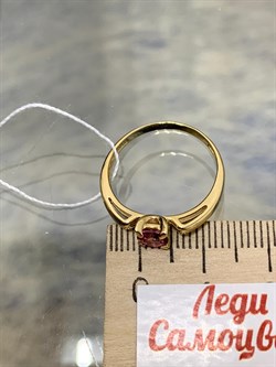 *Кольцо р.18 Розовый Топаз цв Лимонное арт. 10931058-298 вес 1,96 г - фото 186225