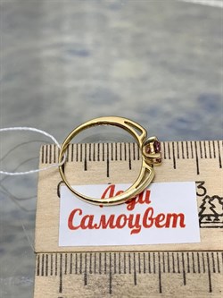 *Кольцо р.18 Розовый Топаз цв Лимонное арт. 10931058-298 вес 1,96 г - фото 186226