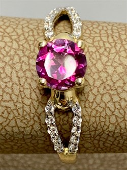 *Кольцо р.17,5 Розовый Топаз цв Лимонное арт. 10931662-114 вес 2,3 г - фото 186230 *Кольцо р.17,5 Розовый Топаз цв Лимонное арт. 10931662-114 вес 2,3 г - фото 186230