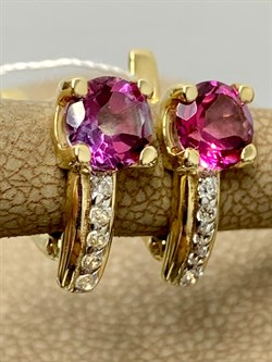 *Серьги Розовый Топаз цв Лимонное арт. 20931658-099 вес 3,19 г - фото 186239 *Серьги Розовый Топаз цв Лимонное арт. 20931658-099 вес 3,19 г - фото 186239