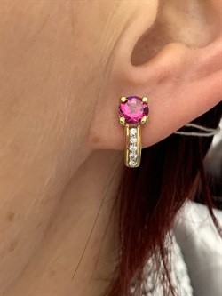 *Серьги Розовый Топаз цв Лимонное арт. 20931658-099 вес 3,19 г - фото 186242 *Серьги Розовый Топаз цв Лимонное арт. 20931658-099 вес 3,19 г - фото 186242