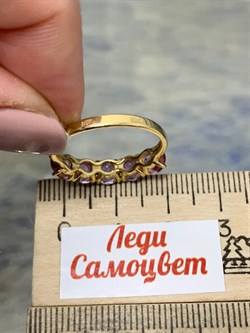 *Кольцо р.18 Розовый Топаз цв Лимонное арт. 10360309-375 вес 2,6 г - фото 186252