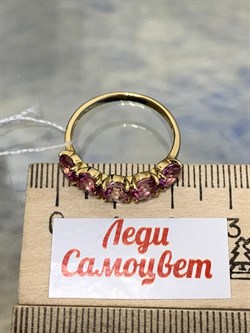 *Кольцо р.18 Розовый Топаз цв Лимонное арт. 10360309-375 вес 2,6 г - фото 186253