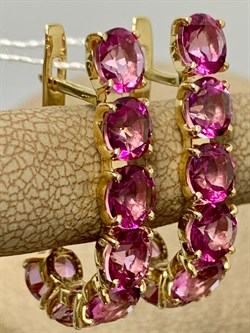 *Серьги Розовый Топаз цв Лимонное арт. 20360309-374 вес 5,14 г - фото 186256 *Серьги Розовый Топаз цв Лимонное арт. 20360309-374 вес 5,14 г - фото 186256