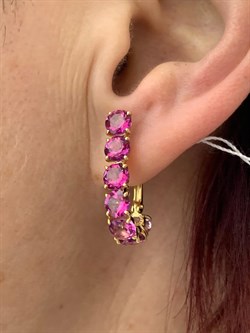 *Серьги Розовый Топаз цв Лимонное арт. 20360309-374 вес 5,14 г - фото 186258 *Серьги Розовый Топаз цв Лимонное арт. 20360309-374 вес 5,14 г - фото 186258