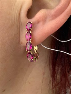 *Серьги Розовый Топаз цв Лимонное арт. 20391354-779 вес 4,72 г - фото 186268