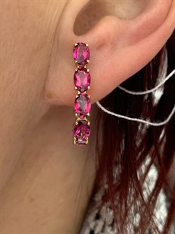 *Серьги Розовый Топаз цв Лимонное арт. 20391354-779 вес 4,72 г - фото 186269