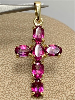 *Подвеска Розовый Топаз цв Лимонное арт. 80990142-390 вес 2,19 г - фото 186300