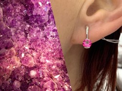 *Серьги Розовый Топаз цв Белое арт. 2310736-802 вес 2,26 г - фото 186309 *Серьги Розовый Топаз цв Белое арт. 2310736-802 вес 2,26 г - фото 186309