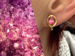 *Серьги Розовый Топаз цв Лимонное арт. 20330239-369 вес 3,6 г - фото 186336 *Серьги Розовый Топаз цв Лимонное арт. 20330239-369 вес 3,6 г - фото 186336