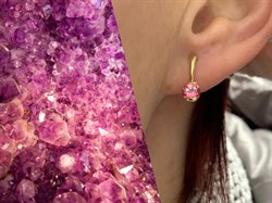 *Серьги Розовый Топаз цв Лимонное арт. 20330736-630 вес 2,23 г - фото 186337 *Серьги Розовый Топаз цв Лимонное арт. 20330736-630 вес 2,23 г - фото 186337