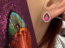 *Серьги Розовый Топаз цв Лимонное арт. 20340998-651 вес 3,9 г - фото 186341