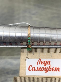 *Кольцо р.17,5 Изумруд цв Красное арт. 1833365-538 вес 1,28 г - фото 186422