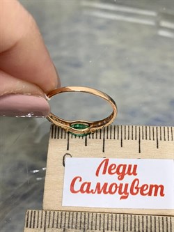 *Кольцо р.17,5 Изумруд цв Красное арт. 1833365-538 вес 1,28 г - фото 186428