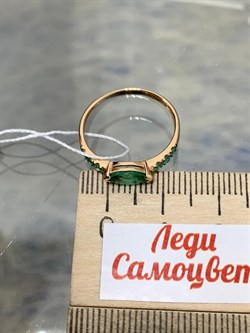 *Кольцо р.17,5 Изумруд цв Красное арт. 1833365-538 вес 1,28 г - фото 186429