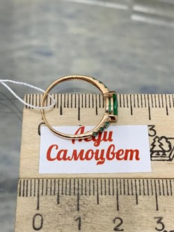 *Кольцо р.17,5 Изумруд цв Красное арт. 1833365-538 вес 1,28 г - фото 186430