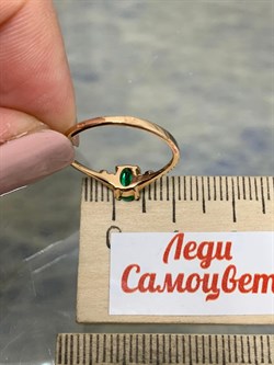 *Кольцо р.16 Изумруд цв Красное арт. 1833710-336 вес 1,46 г - фото 186438