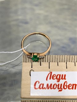 *Кольцо р.16 Изумруд цв Красное арт. 1833710-336 вес 1,46 г - фото 186439