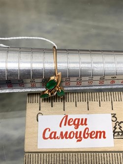 *Кольцо р.17 Изумруд цв Красное арт. 1830413-107 вес 1,85 г - фото 186442