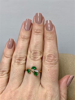 *Кольцо р.17 Изумруд цв Красное арт. 1830413-107 вес 1,85 г - фото 186447