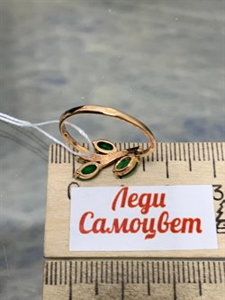 *Кольцо р.17 Изумруд цв Красное арт. 1830413-107 вес 1,85 г - фото 186448
