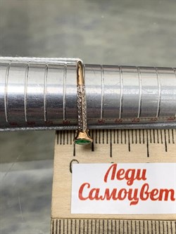 *Кольцо р.17,5 Изумруд цв Красное арт. 1830214-123 вес 1,23 г - фото 186452