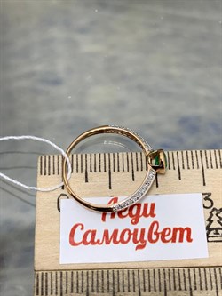 *Кольцо р.17,5 Изумруд цв Красное арт. 1830214-123 вес 1,23 г - фото 186462