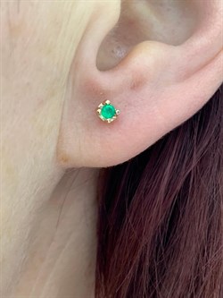 *Пусеты Изумруд цв Красное арт. 24833438-789 вес 1,06 г - фото 186481